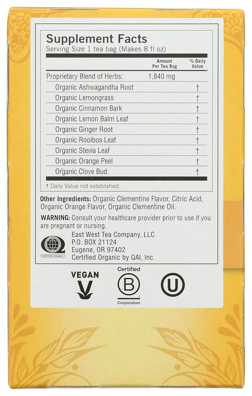 Yogi Tea Organic Sweet Clementine Stress Support Supplement, 16 Count