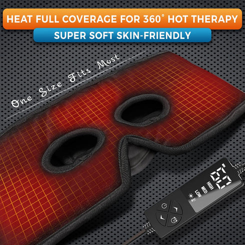 sticro Sinus Relief Mask - Moist Heat Electric Face Heating Pad with 3 Temp Settings, Black