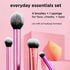 Real Techniques 5 Piece Everyday Essentials Makeup Brush Set, Includes 4 Brushes & Sponge, Travel Gift Set