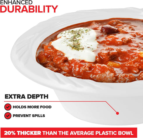 Stock Your Home 240 Pack 12 oz Elegant White Plastic Bowls for Parties, Disposable Small Bowls for Dinner or Cocktail