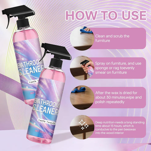 Qynar (10 Oz) Bathroom Cleaner, Powerful Pink Bathroom Cleaner Spray, Bathrooms Descaler Foam Cleaners for Sink Tub