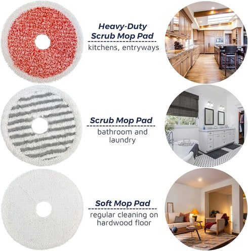 6 Count Mop Replacement Pad Compatible with Bissell SpinWave + Vac Spin Mop (6pack for Deep Clean)