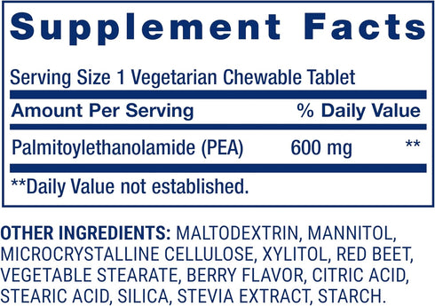 Life Extension Pea Discomfort Relief - Berry Flavor Supplement for Occasional Minor Pain & Discomfort, 60 Chewable