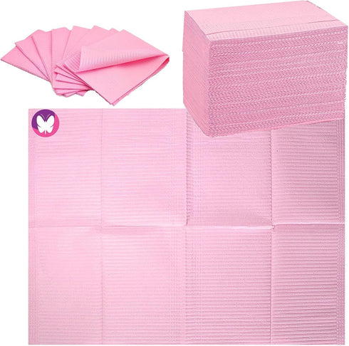 Nail Art Table Mats Disposable, 50PCS Pink Waterproof 3 Ply Nail Art Paper 13" X 17" for Decoration
