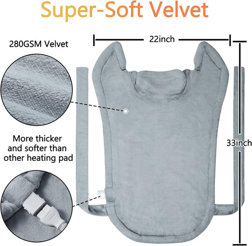CAROMIO Large Heating Pad for Neck and Shoulders, Weighted Electric Heating Pad with Auto Shut Off, 4 Heat Settings
