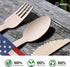 BANBU Bamboo Utensils Disposable, 100PK Bamboo Spoons, 100% Biodegradable Compostable Renewable Natural Travel Cutlery,