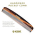 Kent 7T Handmade All Fine Tooth Pocket Comb for Men, Hair Styling, Mustache and Beard, Made in England