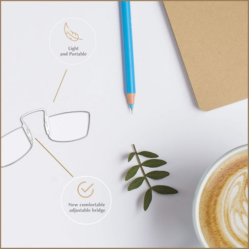 Noble Small Reading Glasses, 3 Pack Rimless Readers with 3 Wallet Holders and 1 Cell Phone Case