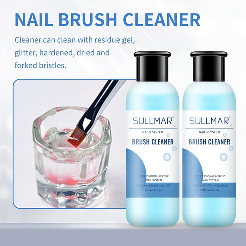 Nail Brush Cleaner 5fl.oz 150ml, Quickly Clean Nail Art Brush and Conditioner for DIY Salon at Home
