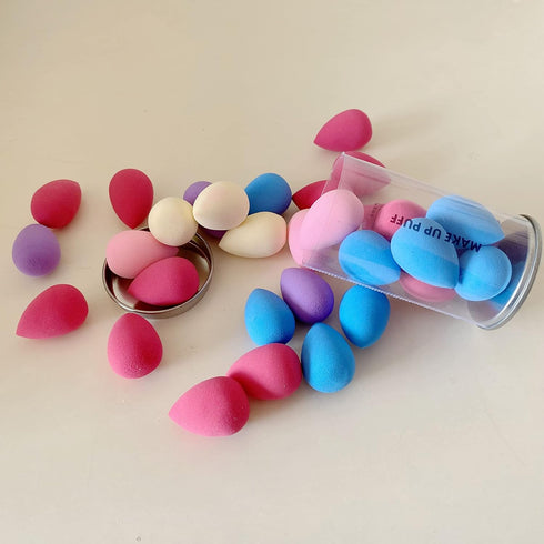 Mini Makeup Sponge Multi-colored Set, 10 Pcs Small Beauty Blender for Foundation, Powder, and Concealer