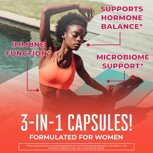 MaryRuth Organics 3-in-1 Daily Health Probiotics for Women - 50 Billion CFU - 30 ct - Hormone Support & Gut Health