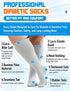 Orthostride Hospital-2 Wide Diabetic Socks for Men Women, Non Slip Grip Extra Long Edema Sock with Thickened Sole