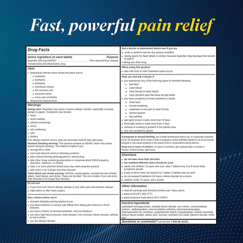 Advil Pain Reliever and Fever Reducer, Ibuprofen 200mg, 24 Coated Tablets