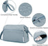 Narwey Large Women Makeup Bag, Wide-open Travel Cosmetic Organizer, Toiletry Bag for Cosmetics, Greyish Blue