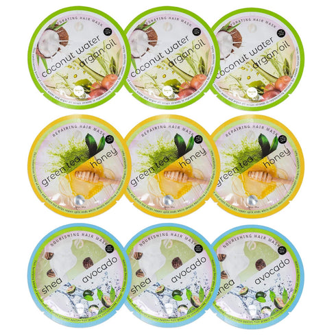 SpaLife Assorted All Natural Hair Mask, 9 Pack