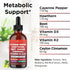 Liberty Lifestyle D3 K2 6oz Cayenne Pepper Supplement Liquid Drops + Hawthorn Berry, Vitamin Beet Root Powder, Ceylon