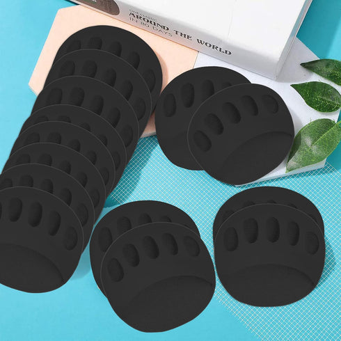Ball of Foot Cushions - 7 Pairs Black Metatarsal Pads for Pain Relief, Invisible Socks for Women and Men