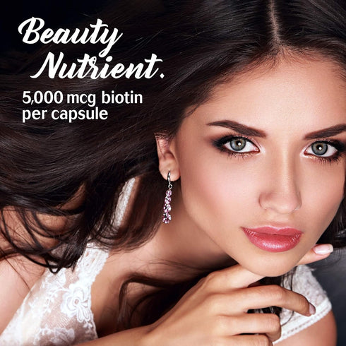 Bluebonnet Nutrition Biotin, 5000 mcg, Hair & Nail Support*, 60 Vegetable Capsules, Non-GMO, Vegan, Kosher Certified