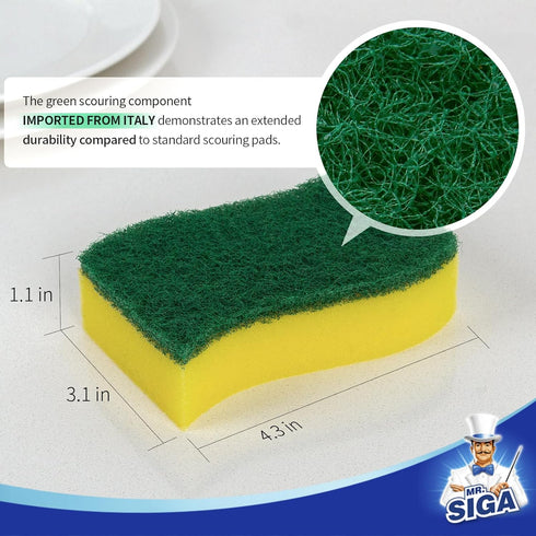 MR.SIGA Esponja de fregado resistente, 24 unidades, 11 x 7 x 3 cm