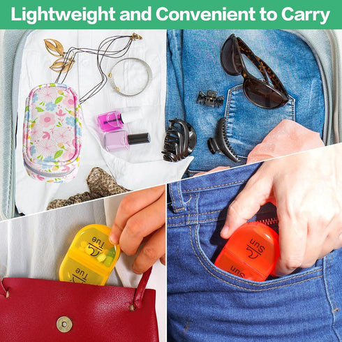 Serfeymi Upgraded Weekly Travel Pill Organizer 2 Times A Day AM PM, 7 Day PU Leather Pill Case, Floral 01