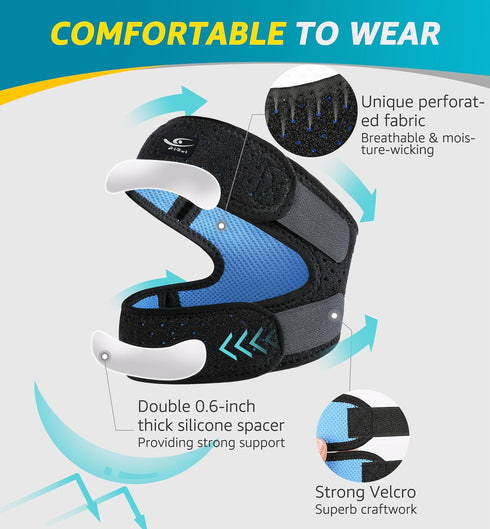 HiRui Dual Patella Knee Straps, Knee Brace Patella Stabilizer for Pain Relief, Adjustable for Running & Jumping