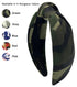 Headbands for Women Knotted Headband for Women Green Camo is Chic. Top Knot Headband Designer is Unique. Fashion Headbands with Knot Head band