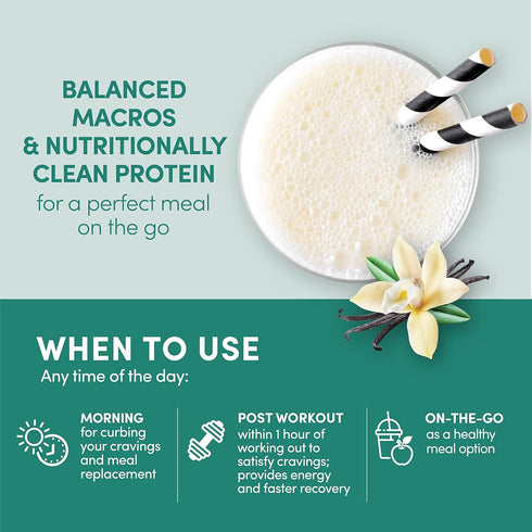 Designer Wellness Whey Protein Meal Replacement Powder, Organic Superfood Complex, Gluten-Free, Vanilla Bean, 1.72 Pound