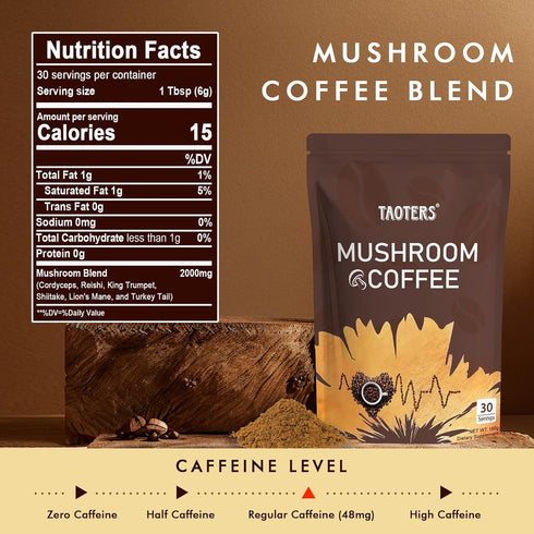 Immunity, 6 2 Pack Mushroom Coffee | Enhanced Focus, Boosted Improved Energy | Adaptogenic Mushrooms: Cordyceps