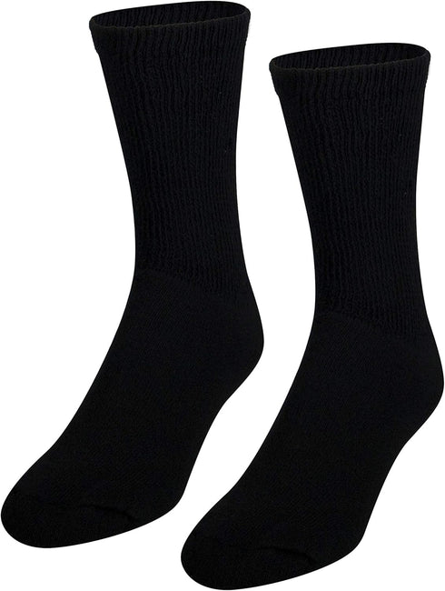 NuVein Loose Knit Diabetic Socks - Black, Large