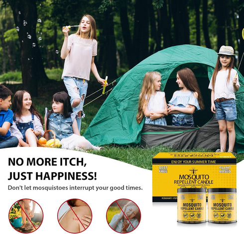 Outdoor Mosquito Repellent Candle with Citronella, Lemongrass & Rosemary