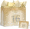 Yoirrat Sweet 16 Gift Bag with Wrapping Tissue Paper & Card Large Champagne