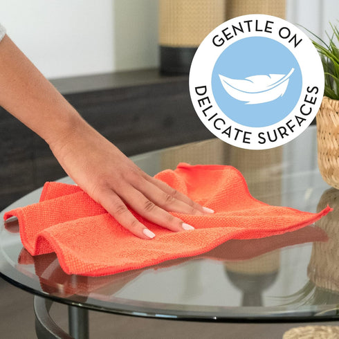 S&T INC. 100 Pack Microfiber Cleaning Cloth, Assorted Reusable Towels for Home and Cars, 11.5 in. x 11.5 in.