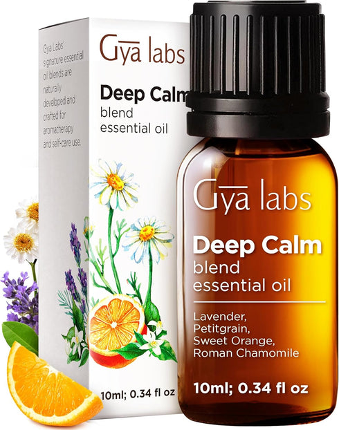 Gya Labs Deep Calm Essential Oil for Diffuser Blend, 100% Natural Calm Oil for Aromatherapy and Relaxing