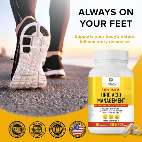 Urcinol Uric Acid Supplement for Joint Support - 60ct (Pack of 1) with Turmeric Root, Acai, Banaba Leaf