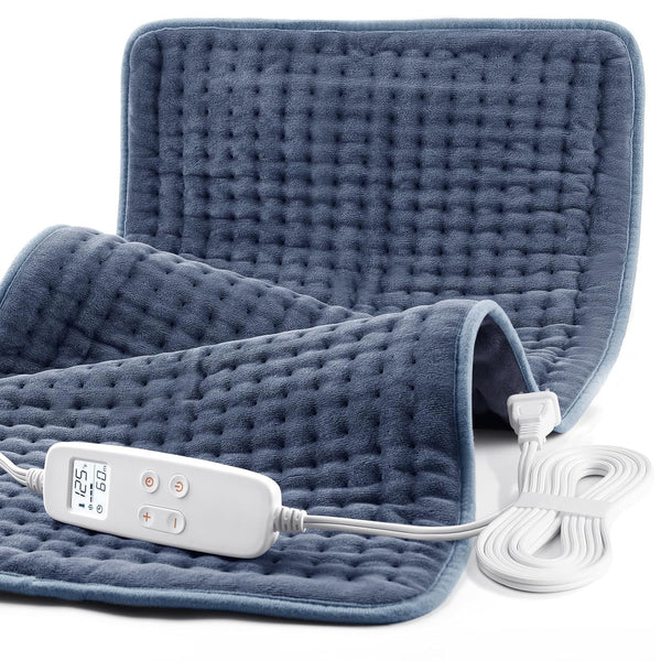 Extra Large Heating Pad for Back Pain Relief, 33 x 17, Portable for Shoulder, Neck, Cramp, with Timer & Temperature
