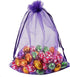 100pcs Organza Pouch Bag Drawstring 6"x9" 16x22cm Strong Gift Candy Bag for Jewelry Party Wedding Favor (Purple)