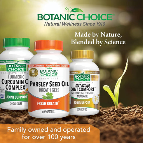 Botanic Choice Parsley Seed Oil, 60 Softgels - Bad Breath Odor Neutralizer from Within, Breath Freshener Gels