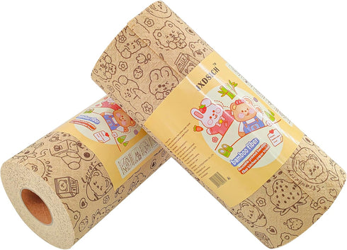 Reusable Bamboo Kitchen Paper Towels, Unbleached Bamboo Fiber, Thickened 4 Rolls, Hand Washable Only