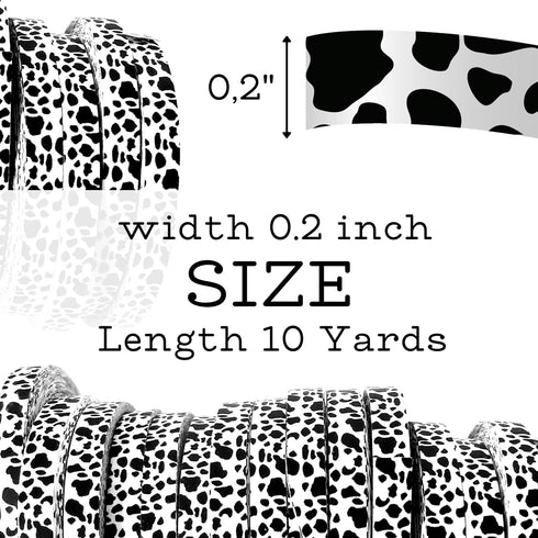 10 Yards x 10 Rolls Cow Print Ribbons, 10PCS Cow Print Ribbons for Children's Party Western Theme Decorations