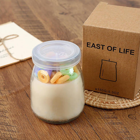 T-shin Jar,230G Pudding Cup Donut Shape Scented Candle Glass Perfume Floral Soy Wax Aesthetic Decorative Aroma Candle