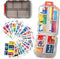 Large Pill Organizer with 161 Labels, Travel Daily Pill Container, Mini Medication Organizer, 7 Day Pill Case (Grey)