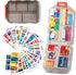 Large Pill Organizer with 161 Labels, Travel Daily Pill Container, Mini Medication Organizer, 7 Day Pill Case (Grey)