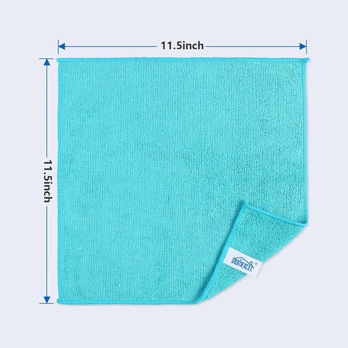 HOMEXCEL Microfiber Cleaning Cloth - 24Pack Cleaning Rag, 11.5"X11.5" Assorted Colors (Green/Blue/Yellow/Pink)