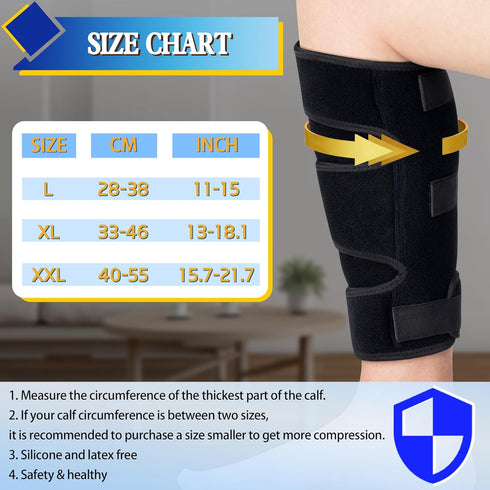 Hiball Adjustable Calf Brace for Men Women, Lower Leg Compression Wrap, Calf Compression Sleeve with Six Nylon Buckle