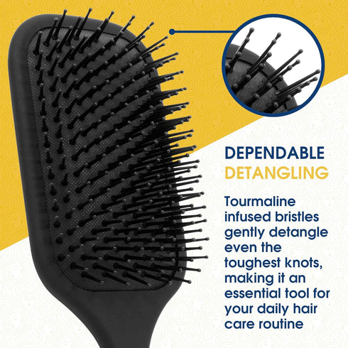 Giorgio Detangling Paddle Brush, Large Air Cushion Paddle Brush with Tourmaline Bristles for Men and Women