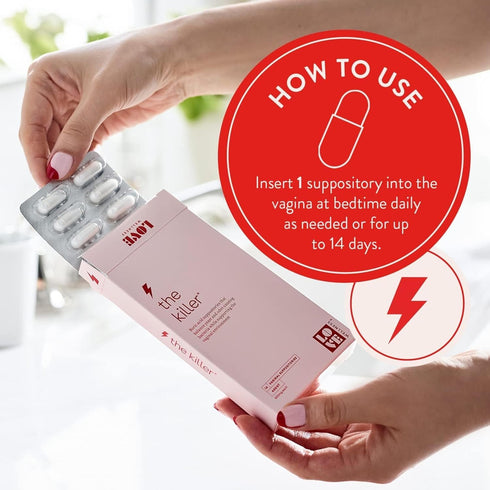 Love Wellness Boric Acid Suppositories for Women, Vaginal Suppository for Healthy pH Balance & Odor Control
