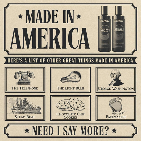 Polished Gentleman Beard Wash and Conditioner Set - Softens and Strengthens - Beard Shampoo with Growth Oil - Moisturizer & Beard Thickener - Tea Tree Unscented - Paraben-Free & Sulfate-Free (4oz)