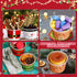 Zhehao 60 9 oz 6 Pcs Christmas Ice Cream Bowls and Paper Cups - Disposable Soup and Snack Cups for Picnic Party