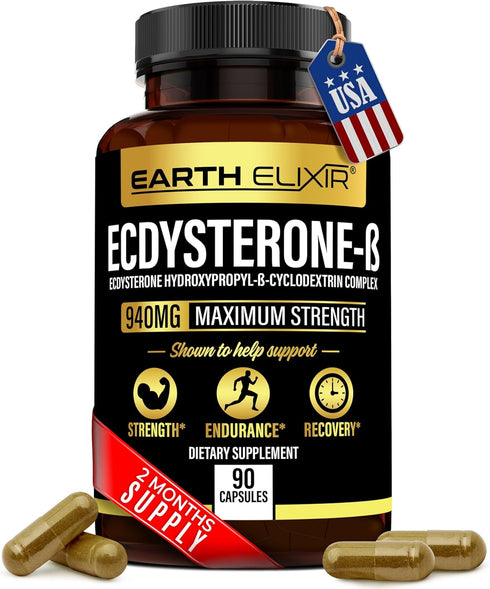 Ecdysterone Supplements 940mg (90 Capsules) – Muscle Building Supplement for Men with Enhanced Bioavailability