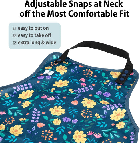 Men,4 Pack Adult Bibs with Crumb Catcher for Adjustable Bibs for Eating,Waterproof Washable Clothing